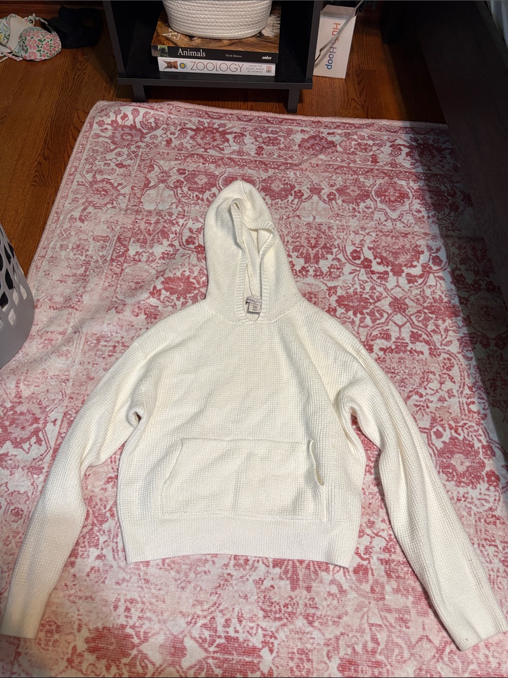 Sincerely Jules Cozy Women's Cream Short Fit Hooded Knit Sweater